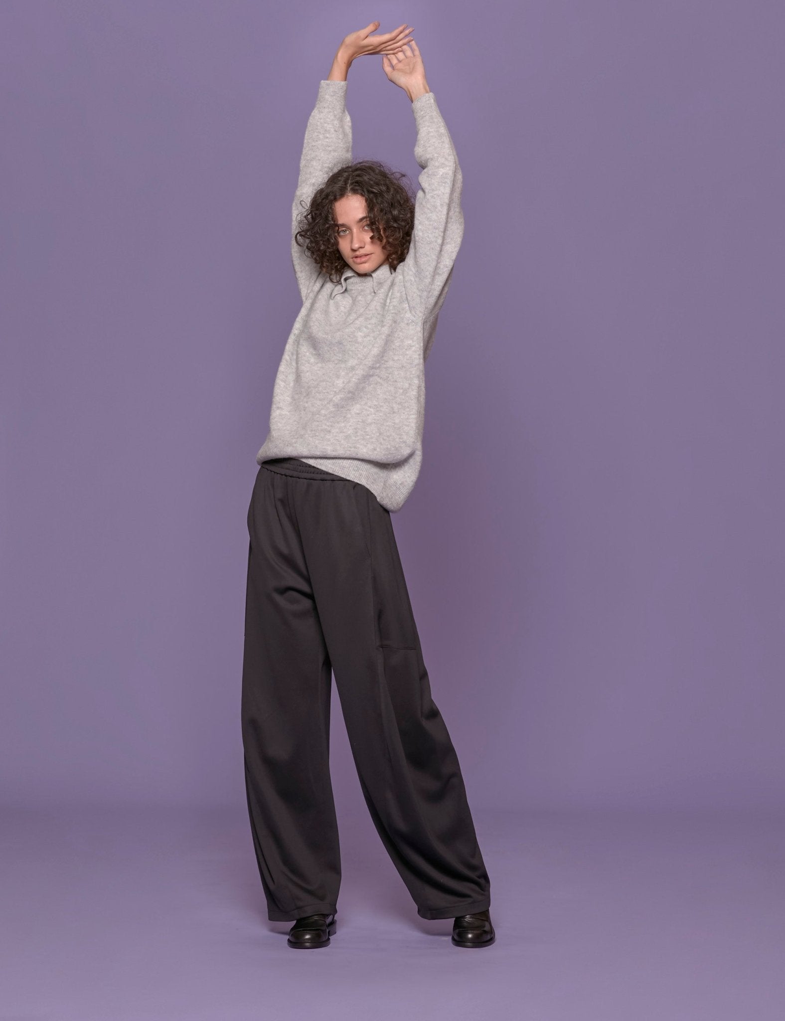pullover girocollo grigio - tibi - pullover