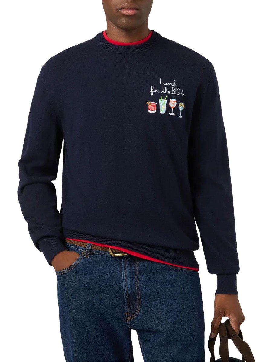pullover girocollo heron i work for th big4 blu - st. barth - pullover