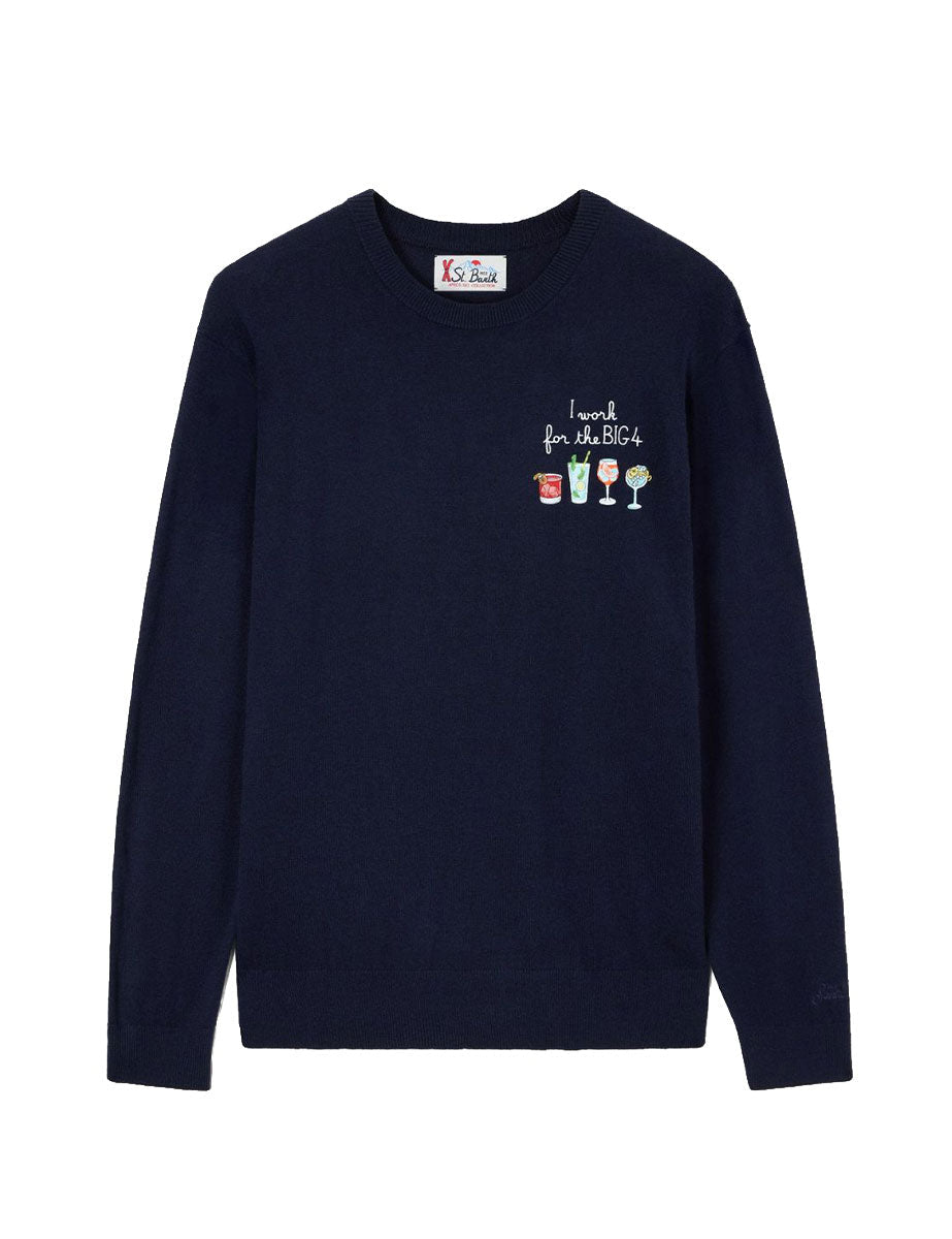pullover girocollo heron i work for th big4 blu - st. barth - pullover
