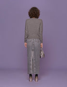 pullover girocollo intarsio grigio - Frida SRL