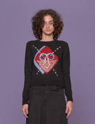 pullover girocollo intarsio nero - stella jean - pullover