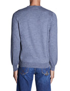 pullover girocollo lana merinos grigio medio - barba - pullover