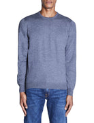pullover girocollo lana merinos grigio medio - barba - pullover