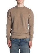 pullover girocollo lana toppe gomito marrone cioccolato - bob - pullover