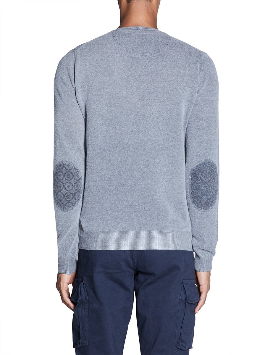 pullover girocollo lana toppe gomito piombo - bob - pullover