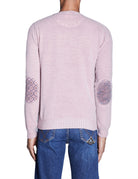 pullover girocollo lana toppe gomito rosa - bob - pullover