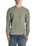 pullover girocollo lana toppe gomito verde militare - bob - pullover