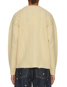 pullover girocollo lana trecce burro - rohe - pullover