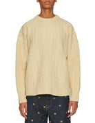 pullover girocollo lana trecce burro - rohe - pullover