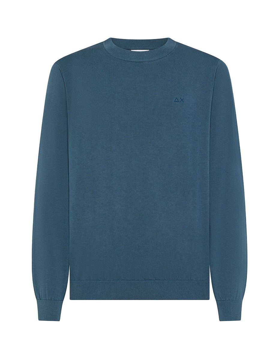 pullover girocollo maglia vintage avio scuro - sun68 - pullover
