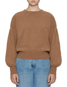 pullover girocollo manica palloncino cannella - jei-o - pullover
