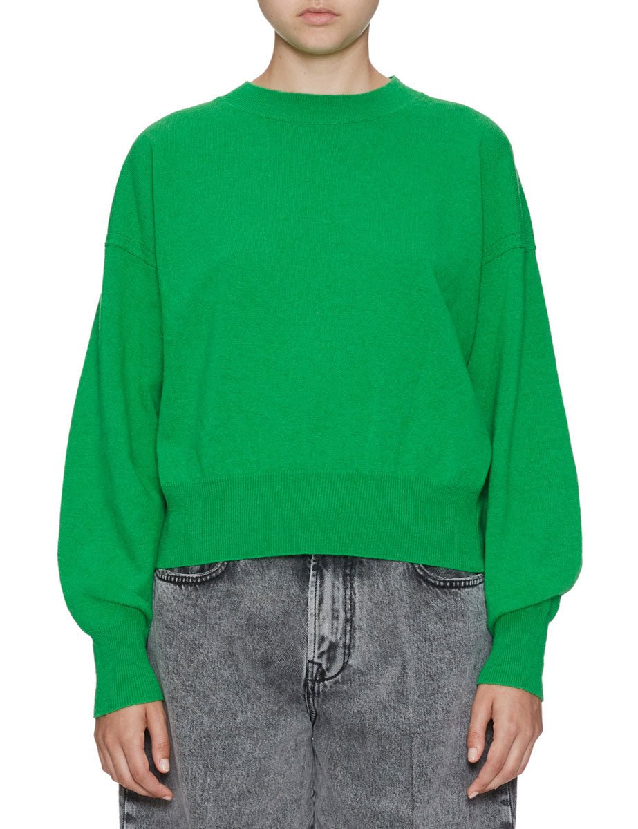 pullover girocollo manica palloncino erba - jei-o - pullover