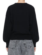 pullover girocollo manica palloncino nero - jei-o - pullover