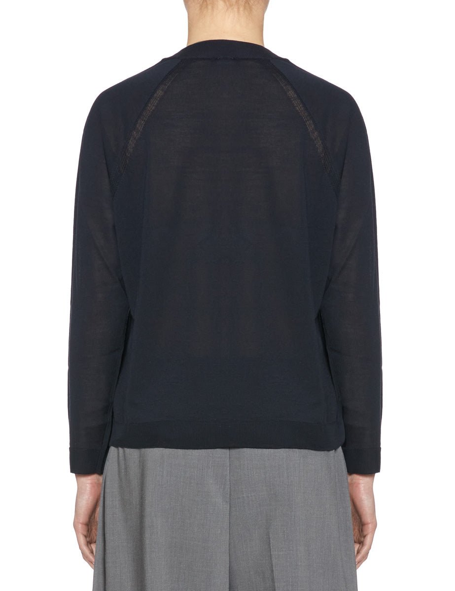 pullover girocollo merinos blu navy - roberto collina - pullover