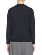 pullover girocollo merinos blu navy - roberto collina - pullover