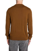 pullover girocollo merinos marrone terra bruciata - selected - pullover