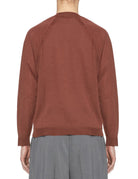 pullover girocollo merinos mattone - roberto collina - pullover