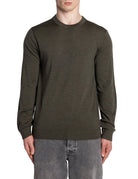 pullover girocollo merinos tray verde foresta - selected - pullover