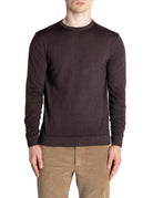 pullover girocollo merinos vintage marrone moka - daniele fiesoli - pullover