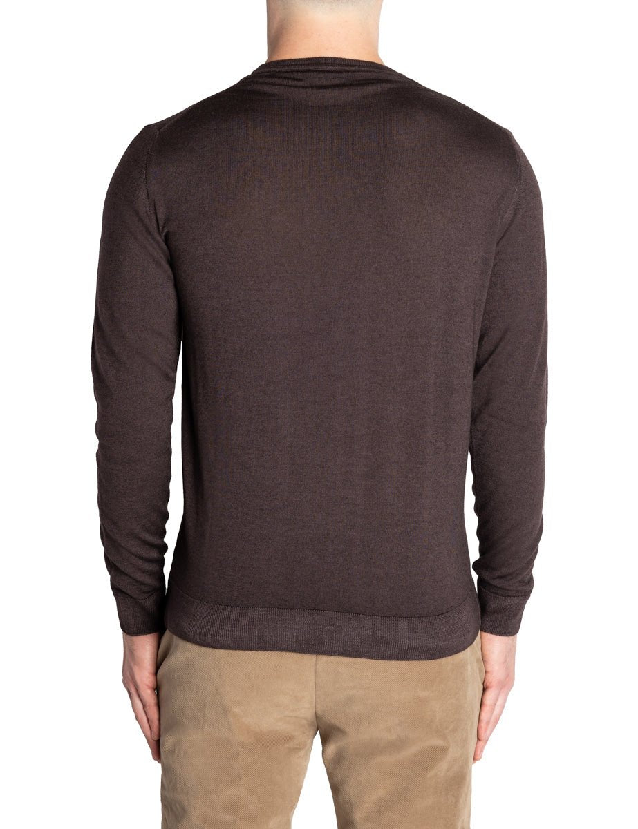 pullover girocollo merinos vintage marrone moka - daniele fiesoli - pullover