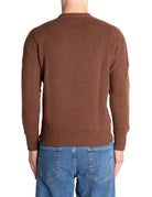 pullover girocollo misto cashmere marrone bruciato - jurta - pullover