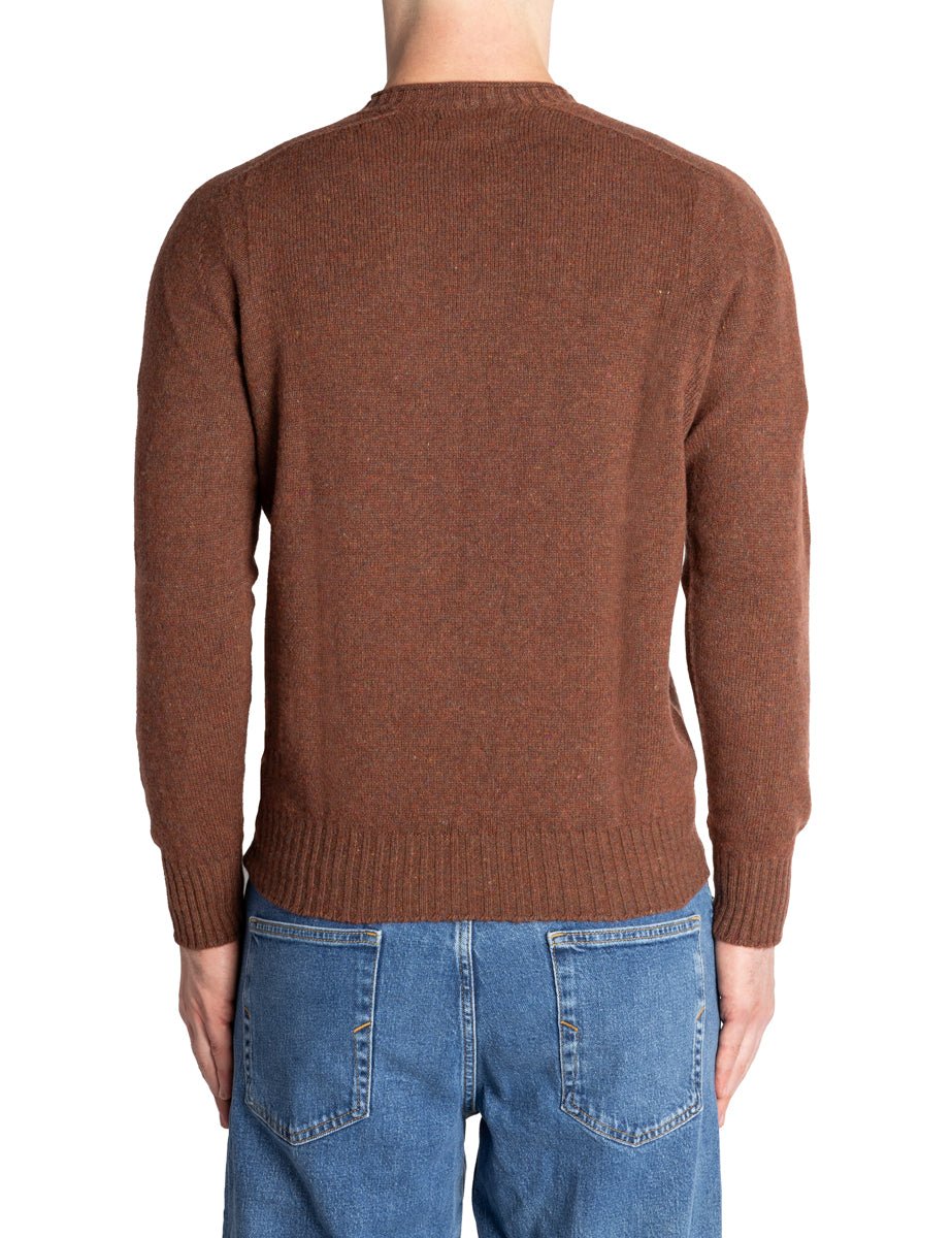 pullover girocollo misto cashmere marrone bruciato - jurta - pullover