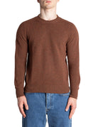 pullover girocollo misto cashmere marrone bruciato - jurta - pullover