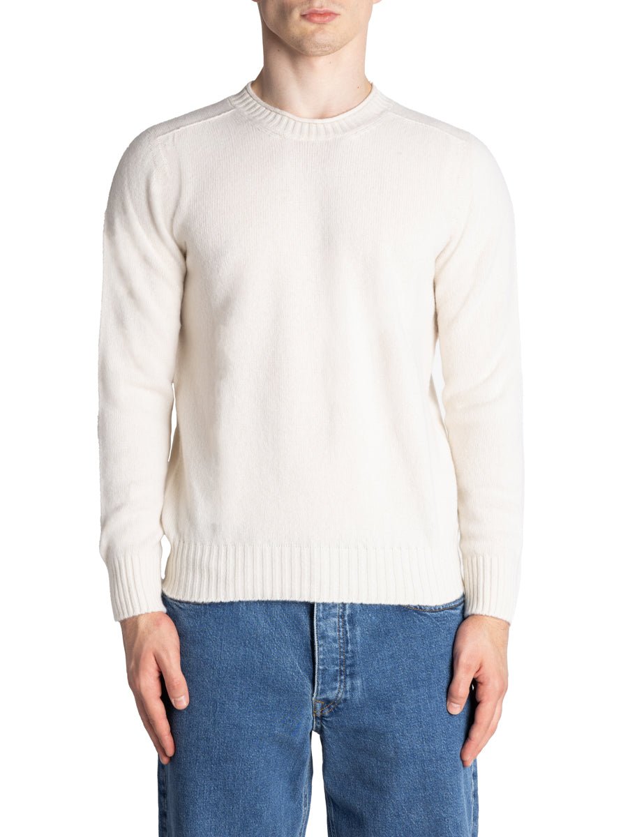 pullover girocollo misto cashmere panna - jurta - pullover