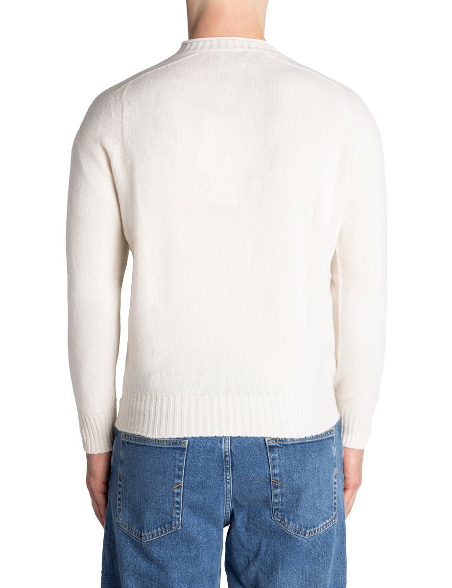 pullover girocollo misto cashmere panna - jurta - pullover