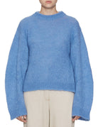 pullover girocollo mohair celeste - alysi - pullover