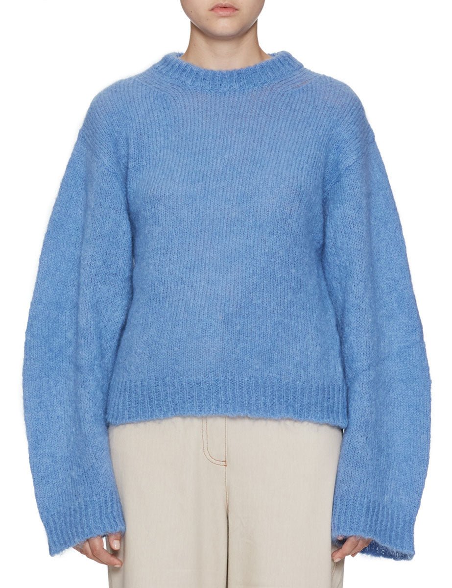 pullover girocollo mohair celeste - alysi - pullover