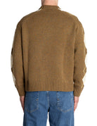 pullover girocollo motivo rombi verde militare - roy rogers - pullover