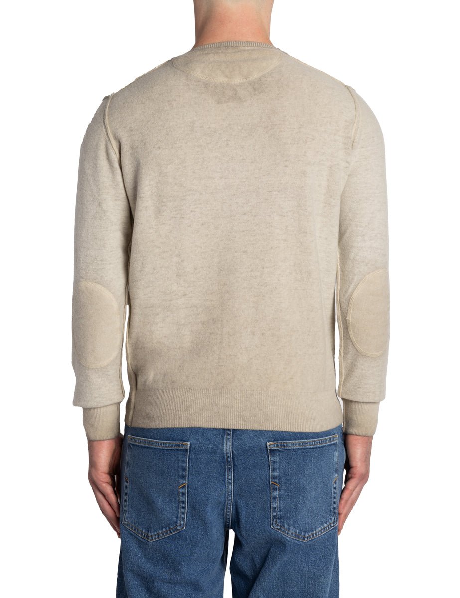 pullover girocollo motocicletta beige chiaro - bob - pullover
