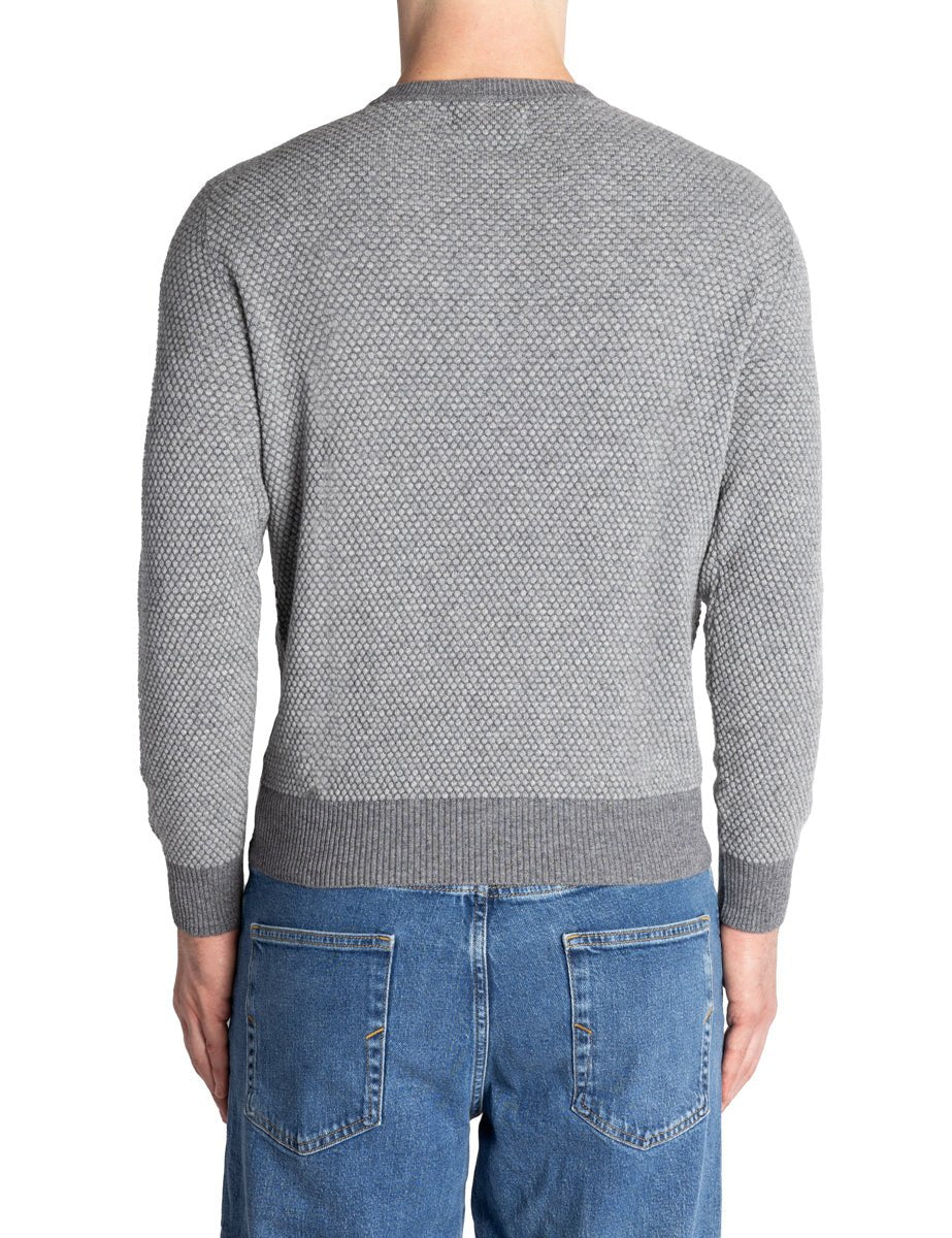 pullover girocollo nido d'ape grigio medio - jurta - pullover
