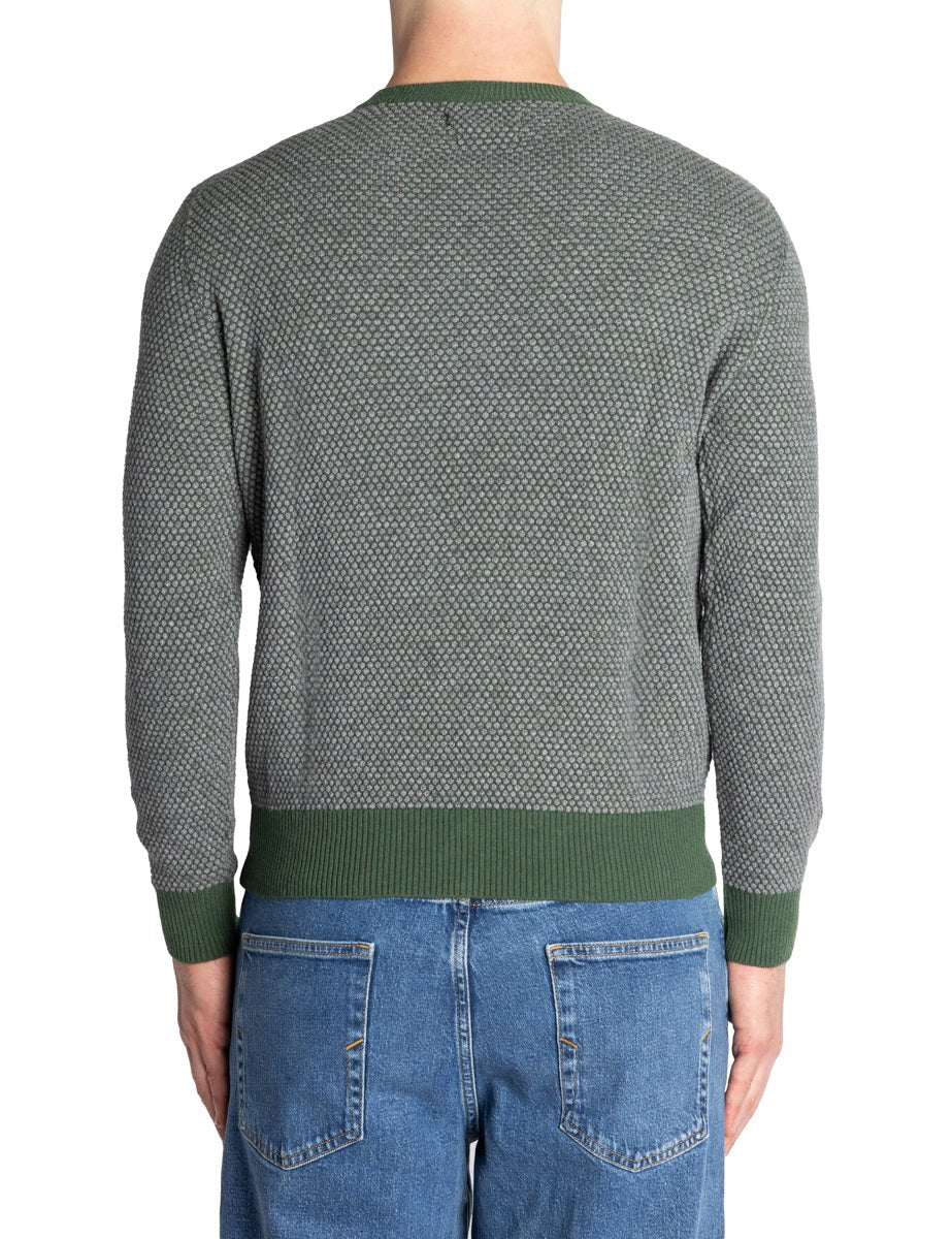 pullover girocollo nido d'ape verde - jurta - pullover