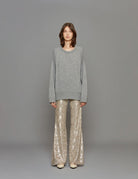 pullover girocollo over grigio - Frida SRL