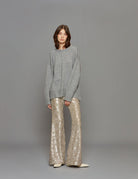 pullover girocollo over grigio - Frida SRL
