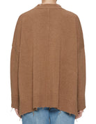 pullover girocollo over nervatura cannella - jei-o - pullover