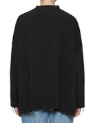 pullover girocollo over nervatura nero - jei-o - pullover