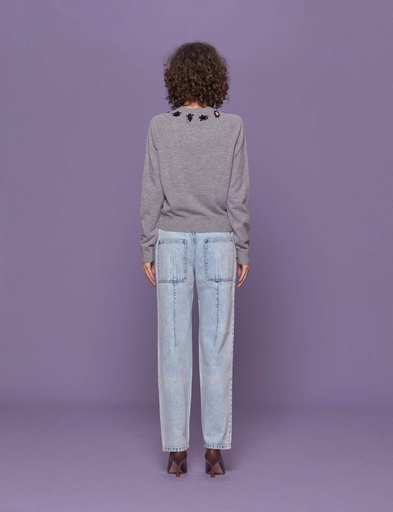 pullover girocollo pietre grigio - n21 alessandro dell'acqua - pullover