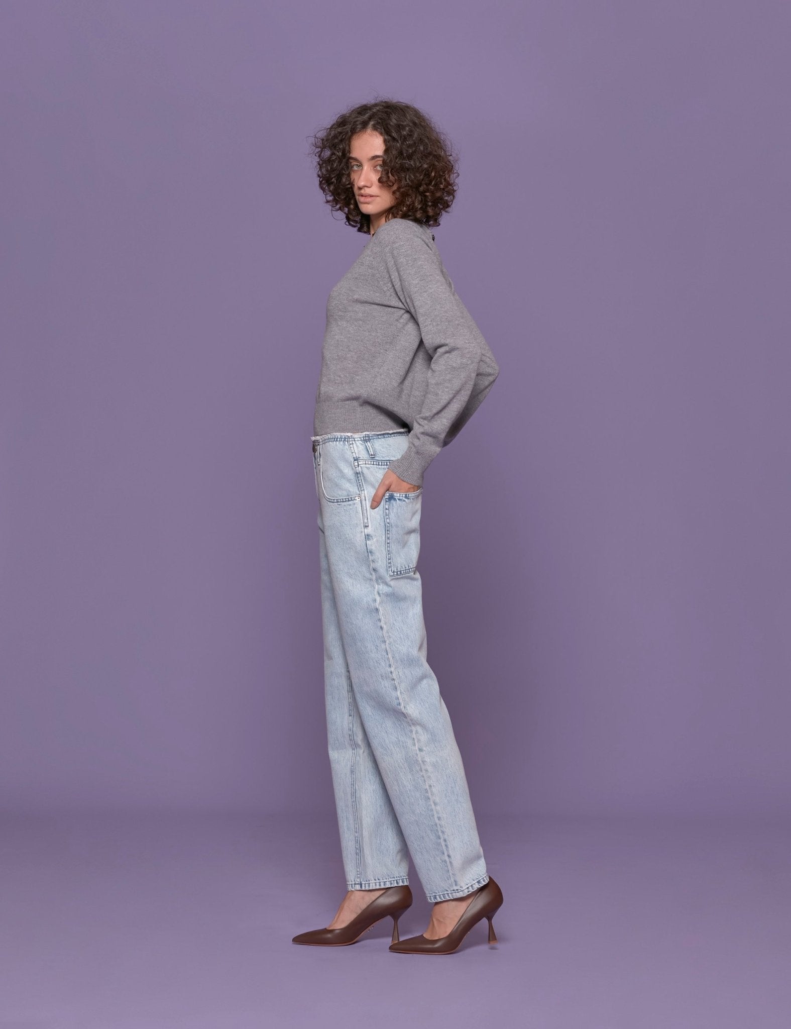 pullover girocollo pietre grigio - n21 alessandro dell'acqua - pullover