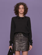 pullover girocollo pietre nero - n21 alessandro dell'acqua - pullover