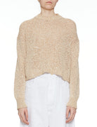 pullover girocollo punto luce pelle - alysi - pullover