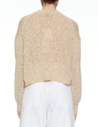 pullover girocollo punto luce pelle - alysi - pullover