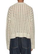 pullover girocollo punto rete crema - beatrice b - pullover