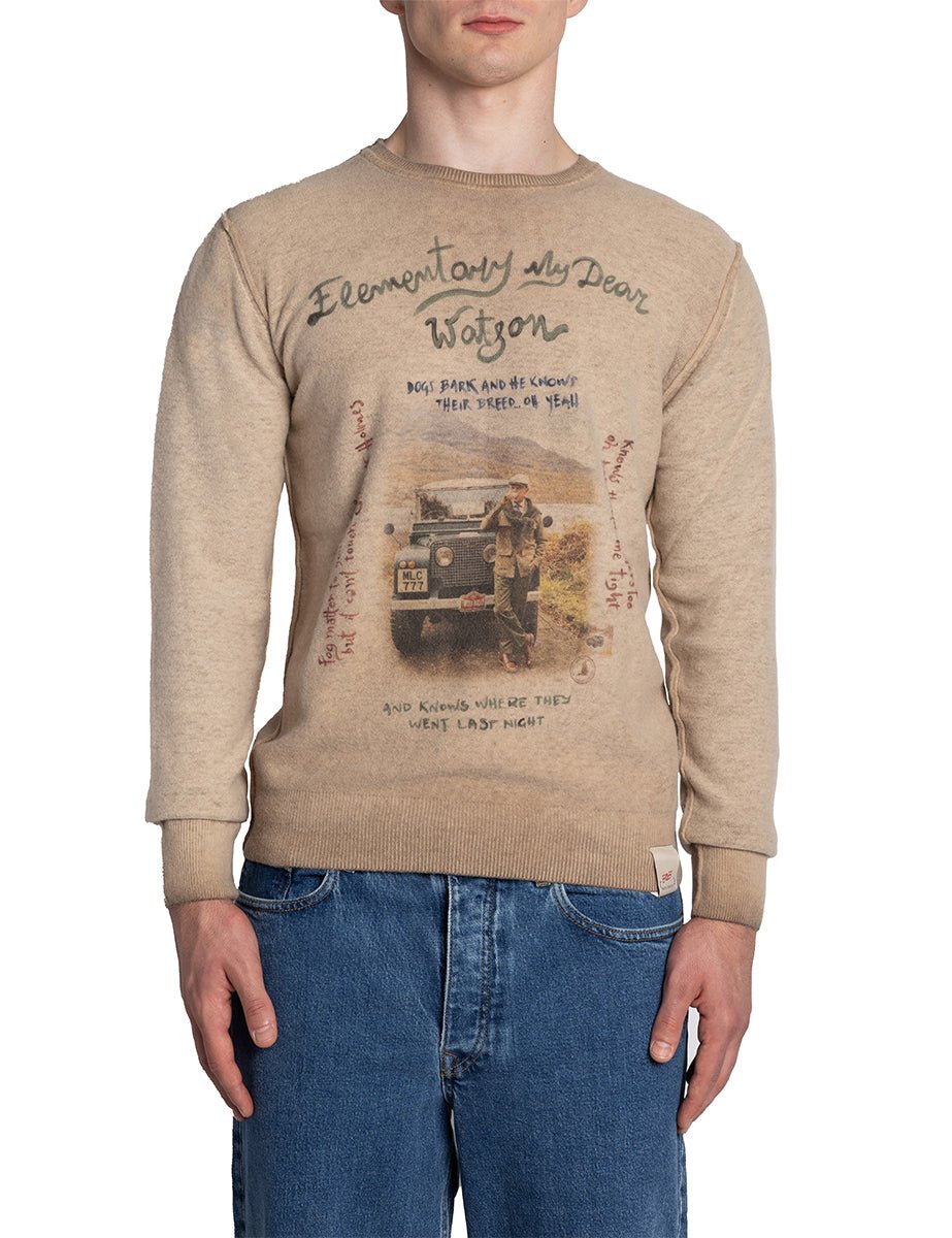 pullover girocollo rangerover beige scuro - bob - pullover