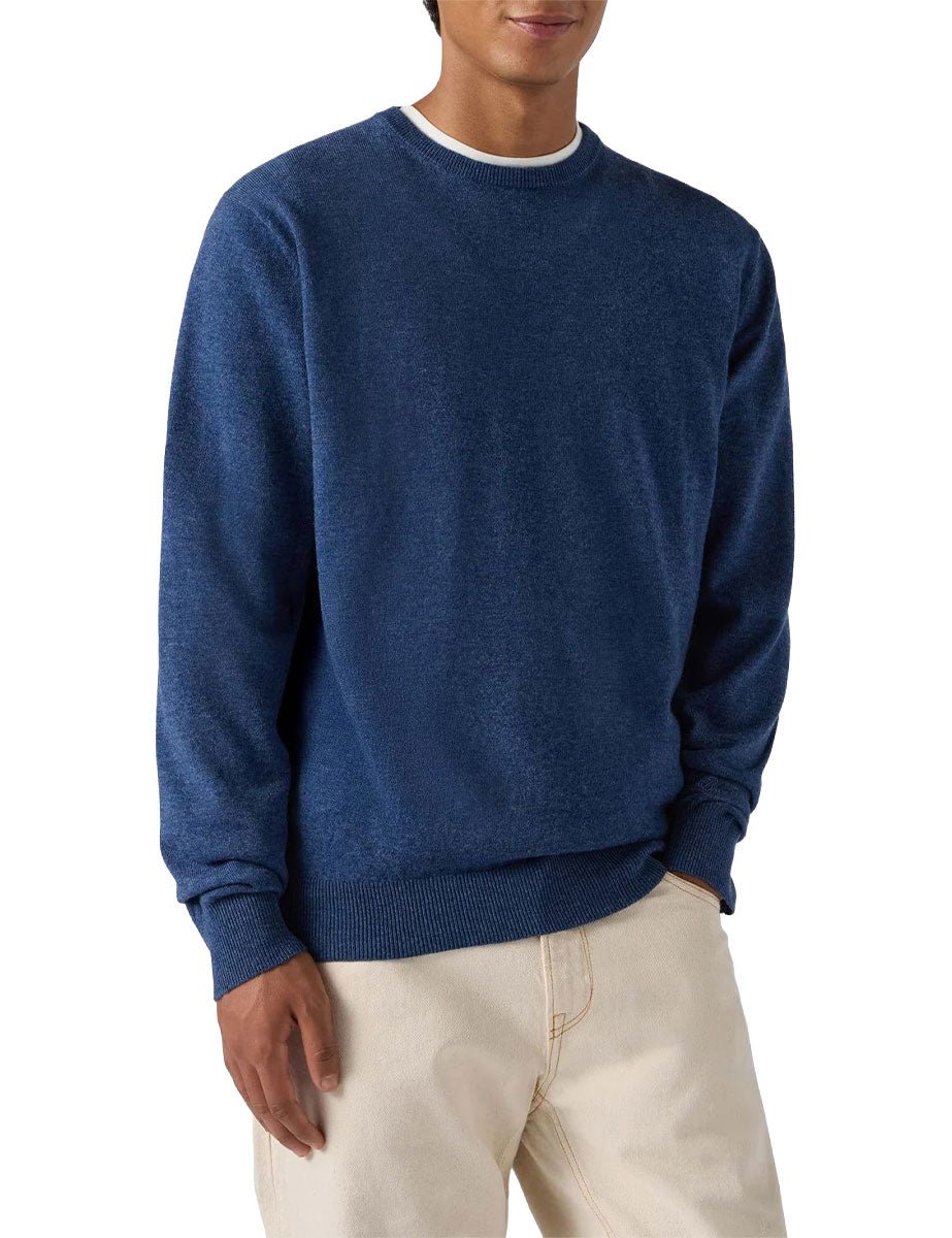 pullover girocollo regent merino cashmere blu scuro - st. barth - pullover
