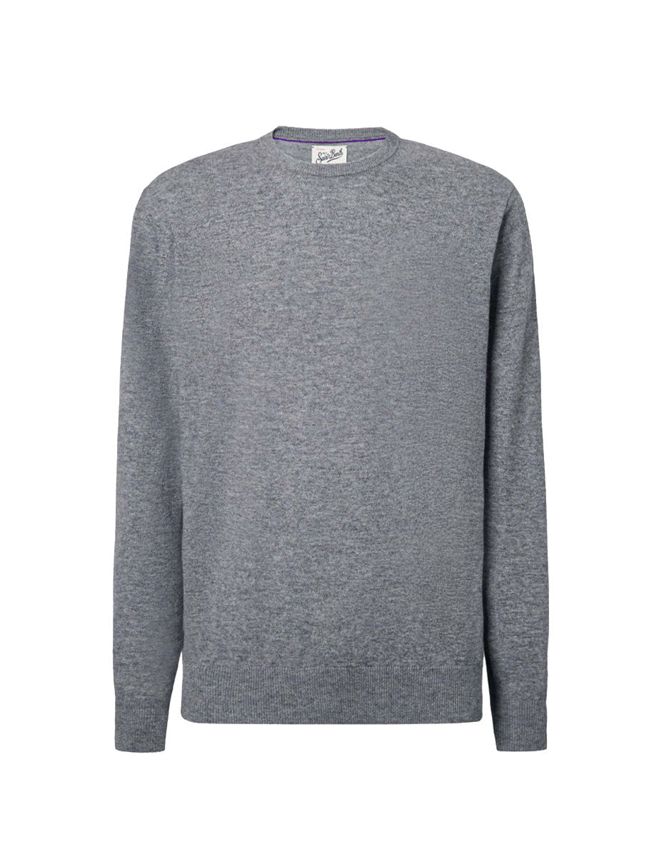 pullover girocollo regent merino cashmere grigio melange - st. barth - pullover