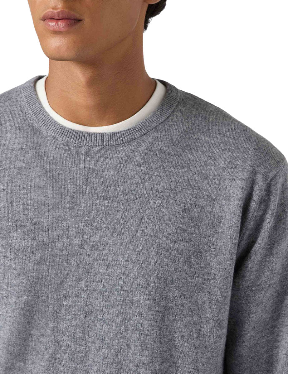 pullover girocollo regent merino cashmere grigio melange - st. barth - pullover