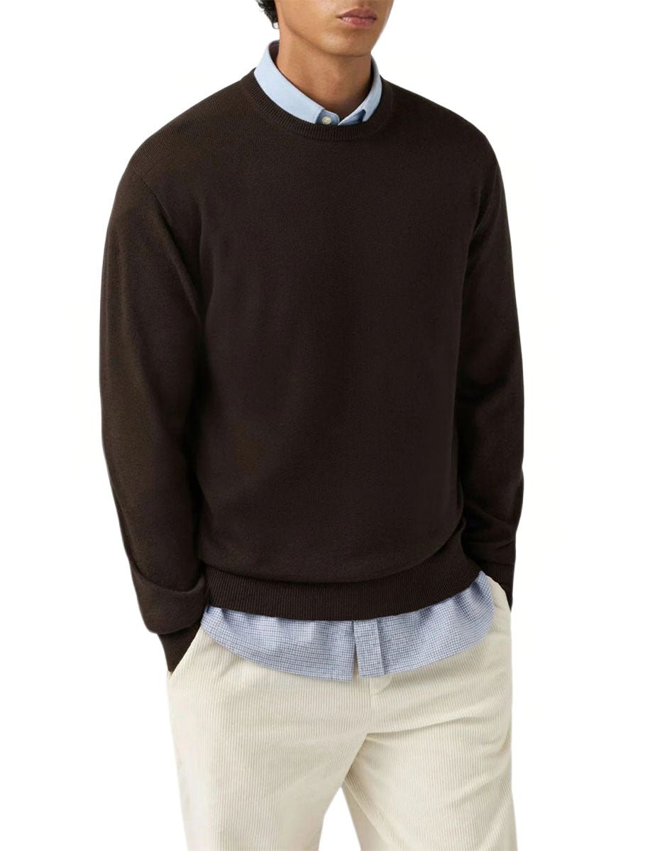 pullover girocollo regent merino cashmere marrone scuro - st. barth - pullover